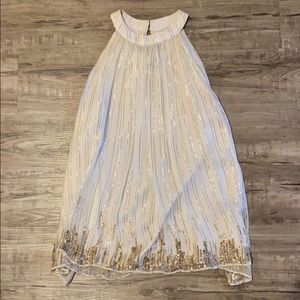Anthropologie Beaded Gold Top